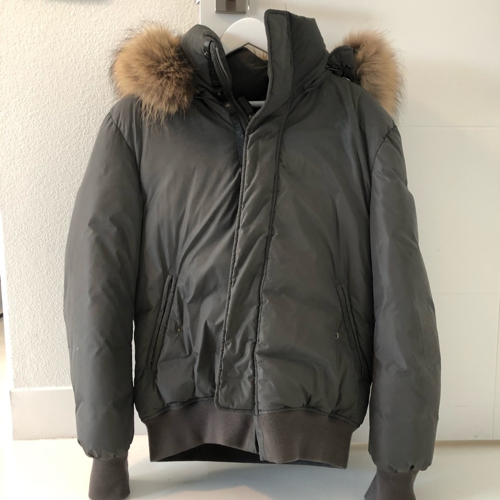 Mackage Down Bomber Jacket w/ Fur-lined Hood (44)